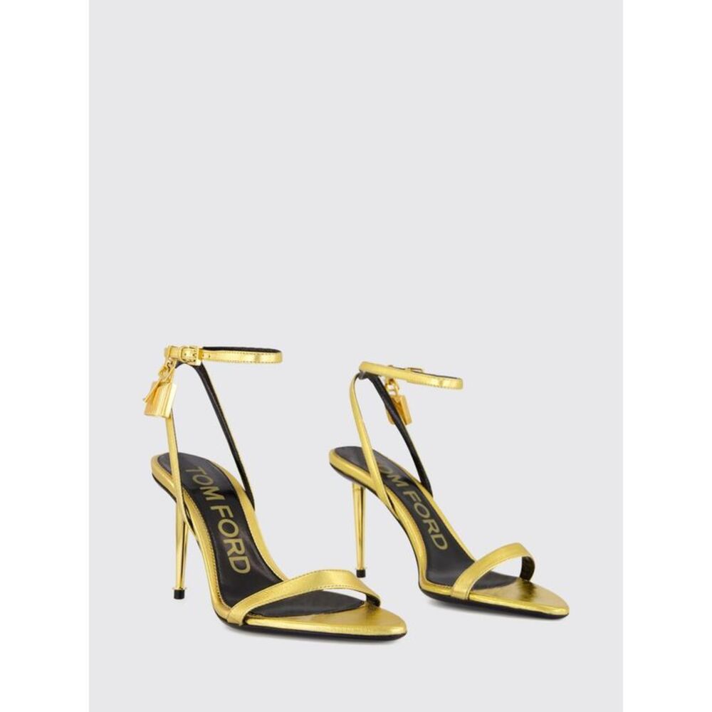 Tom Ford Women Padlock High-Heeled Sandals Tom Ford In Laminated Nappa Leather - Picture 2 of 4